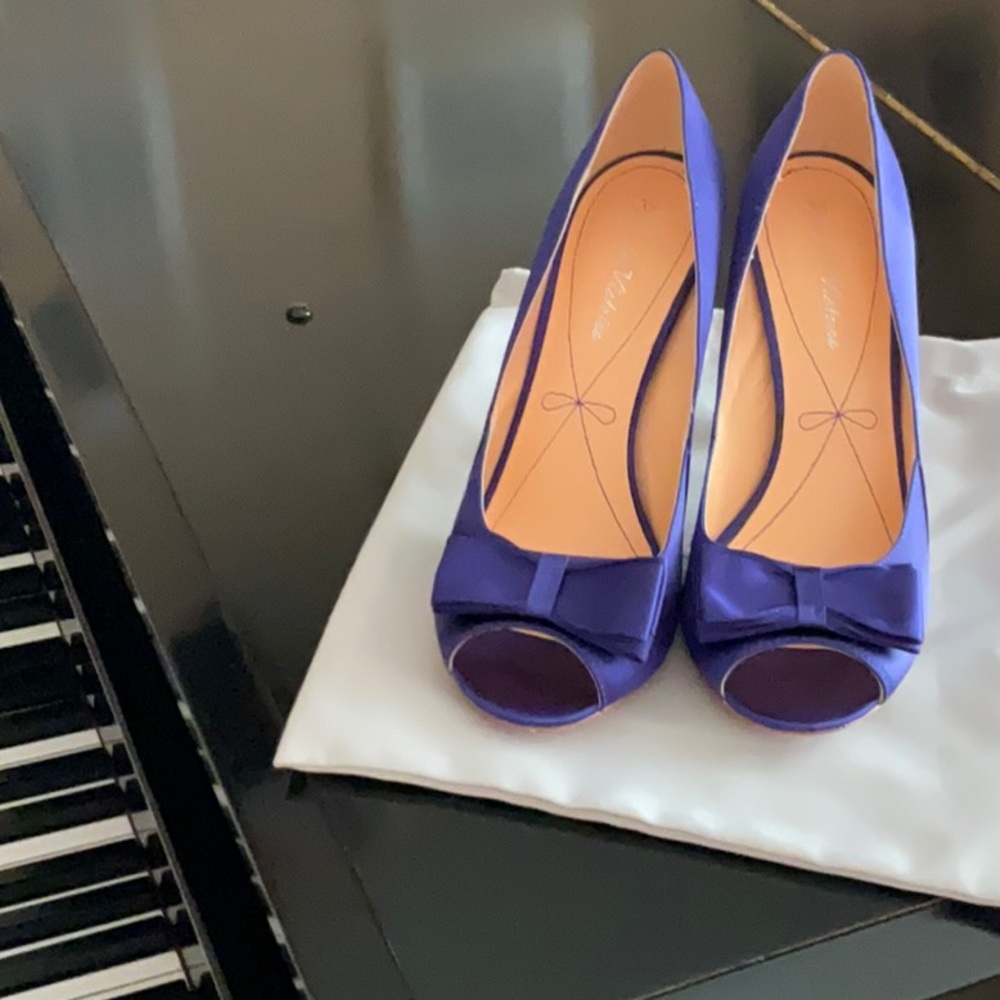 Violet Purple Satin Heels
